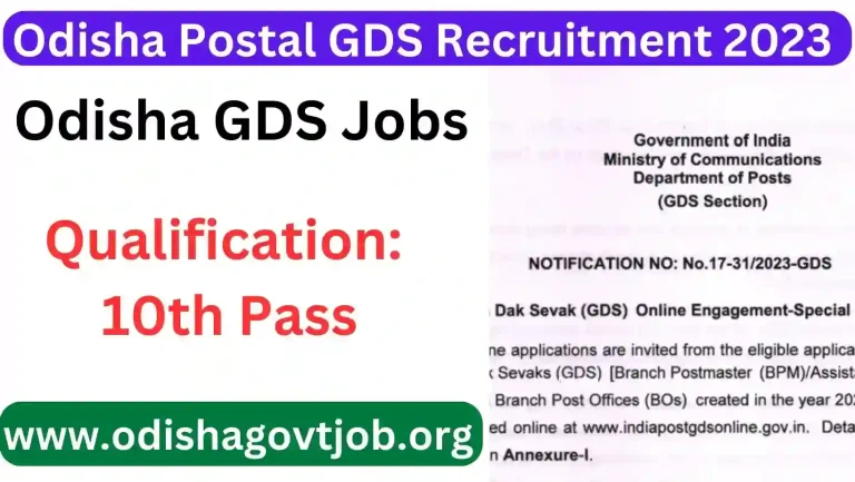 Odisha Postal GDS Recruitment 2023- Odisha new Postal Govt Jobs, Apply link Available