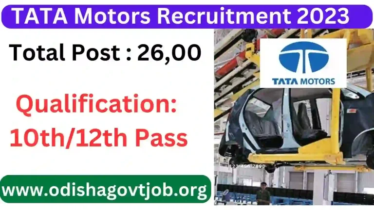 TATA Motors Recruitment 2023 : Apply online for 2600+ Posts, TATA Motors Career, Free Job alert Odisha