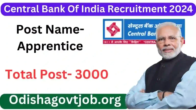 Central Bank Of India Recruitment 2024- Apply link available for 3000 Apprentice vacancies