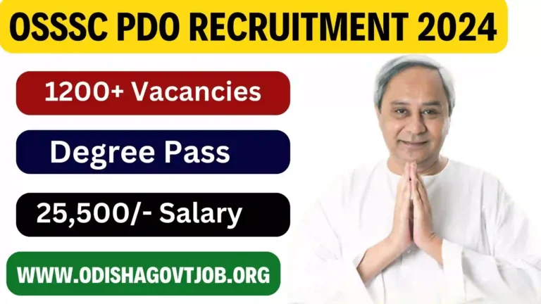 OSSSC PDO Recruitment 2024- Apply link available for 1200+ PDO Jobs, Odisha Govt Jobs