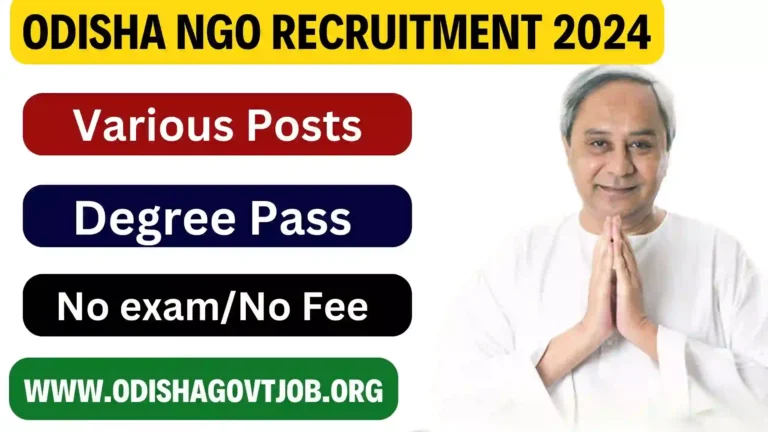 Odisha NGO Recruitment 2024- NGO Jobs in Odisha, Odisha 10th Pass Jobs