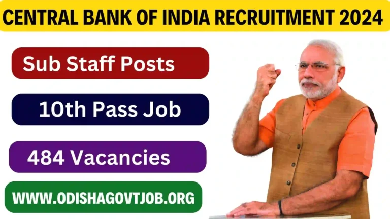 Central Bank Of India Recruitment 2024- Apply link available for 484 Sub Staff Jobs, Free Job Alert